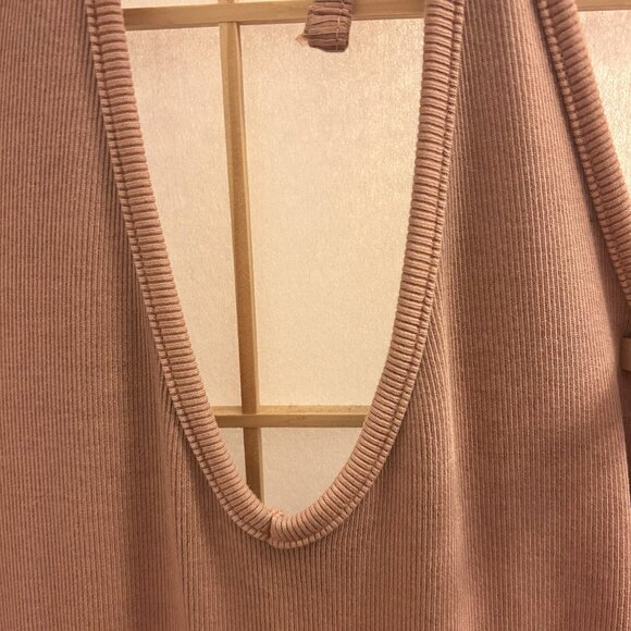 Old Navy Fitted Sleeveless Halter Rib Knit Midi Dress Warm Hickory Brown Lg Tall - Picture 3 of 12